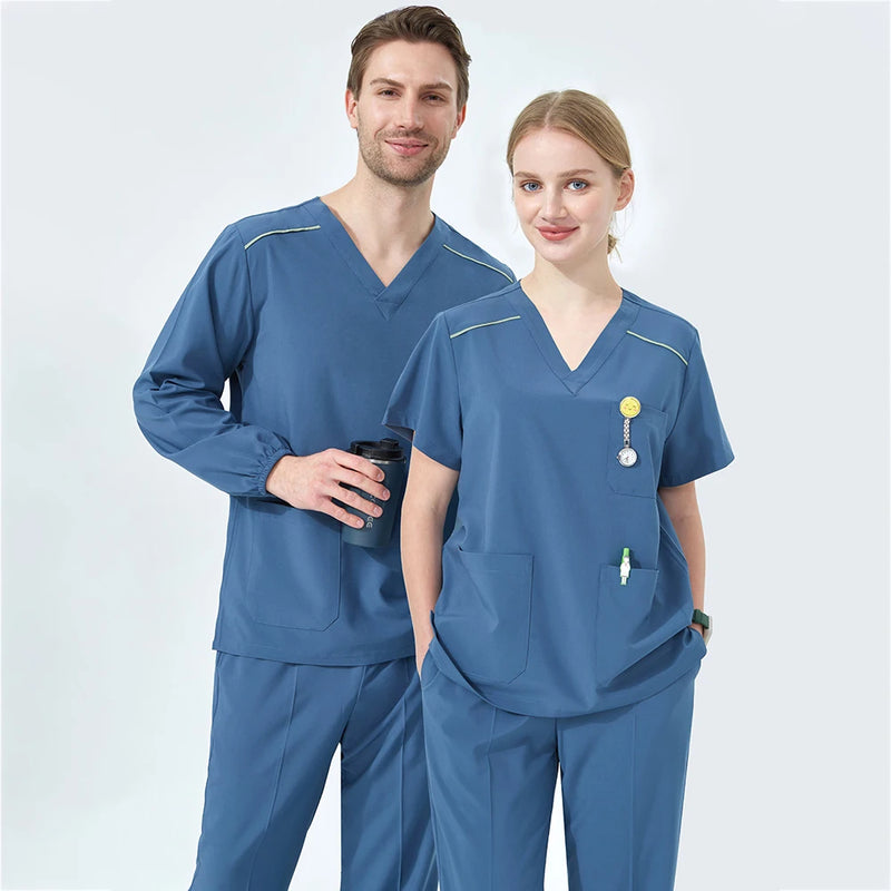 Quick-Dry Sport Medical Scrub Set Anesthesiologist Nurse Uniforms Stretch - Top and Pant Doctor Outfit Scrubs Uniform S05-01