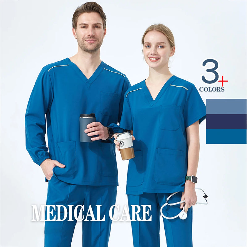 Quick-Dry Sport Medical Scrub Set Anesthesiologist Nurse Uniforms Stretch - Top and Pant Doctor Outfit Scrubs Uniform S05-01