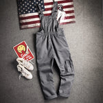 Men Long Sleeve Cargo Overalls Bib Pants Zipper Pockets Rompers Jumpsuit Fashion Labor Casual Coveralls Plus Size S-4XL