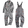 Men Long Sleeve Cargo Overalls Bib Pants Zipper Pockets Rompers Jumpsuit Fashion Labor Casual Coveralls Plus Size S-4XL