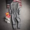 Men Long Sleeve Cargo Overalls Bib Pants Zipper Pockets Rompers Jumpsuit Fashion Labor Casual Coveralls Plus Size S-4XL