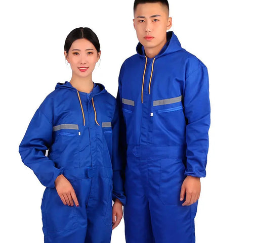 Men Work Clothing Long Sleeve Hooded Coverall Dust-proof Anti-pollution Uniforms Safety Painter Auto Repair Suits Overalls M-4xl