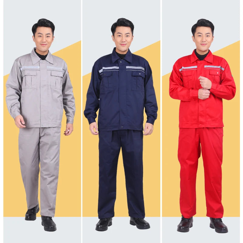 100% Cotton Working Clothing Men Women Anti-static Gas Station Worker Uniforms Durable Mechanical Chemical Electricity Coveralls