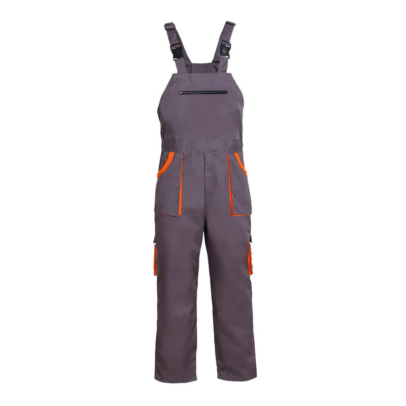 Bib Overalls Men's Work Clothes Plus Size Protective Coveralls Strap Jumpsuit Multi Pockets Uniform Work Dungarees Cargo Pants