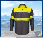 Summer Cotton Work Clothing Hi Vis Long Sleeves Reflective Safety Working Uniform Porter Construction Worker Coverall Electric