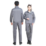 Men Women Long Sleeve Work Clothing Suit Workshop Jacket Pants Safety Reflective Auto Repair Coveralls Uniform