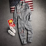 Men Long Sleeve Cargo Overalls Bib Pants Zipper Pockets Rompers Jumpsuit Fashion Labor Casual Coveralls Plus Size S-4XL