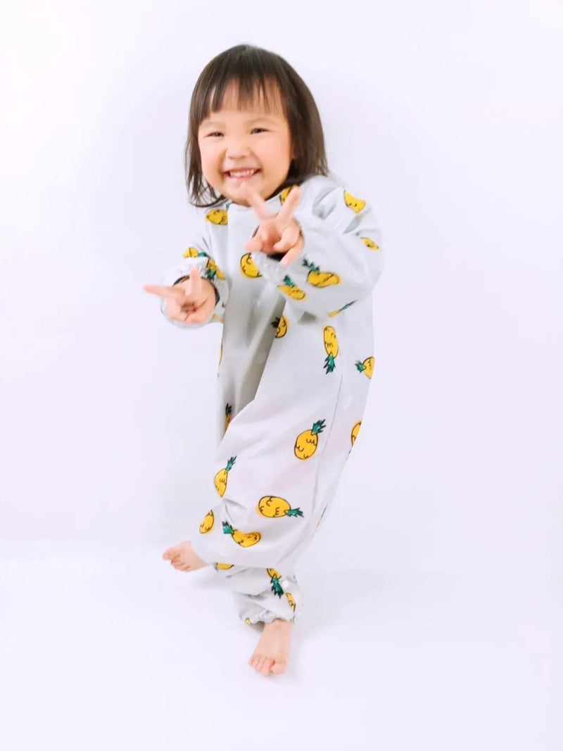 Baby Overalls Cartoon Waterproof Lightweight Girls One-piece Coverall Playing Eating Painting Kids Activities Rompers 1-6 Years