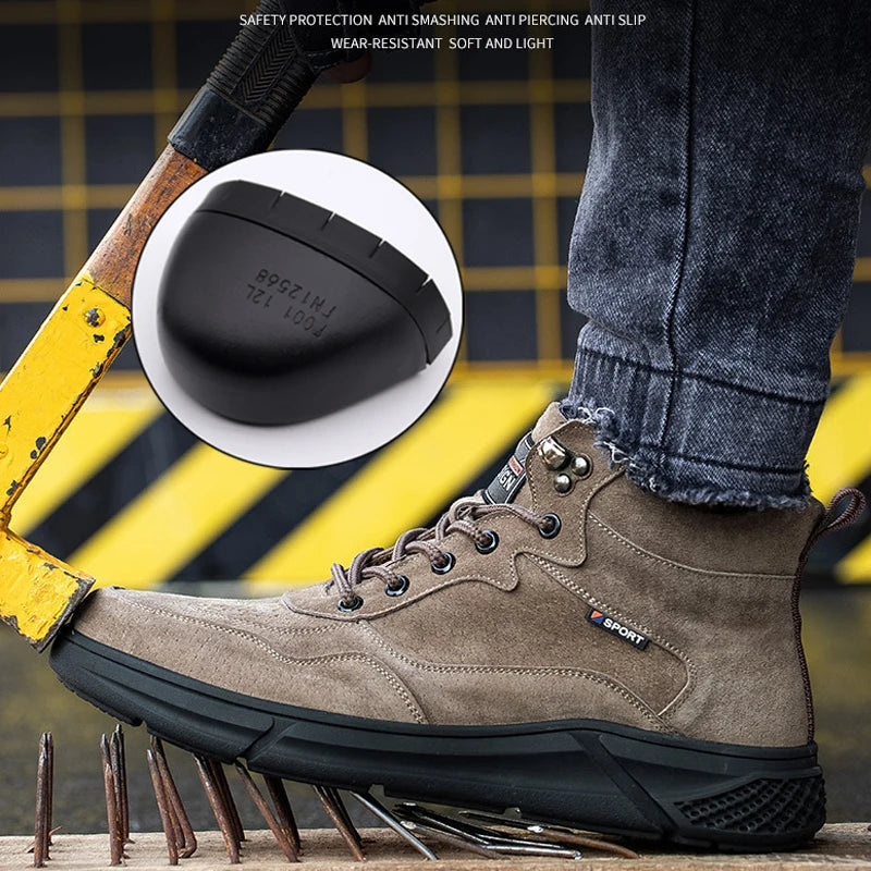 High Quality Winter Boots Men Work Safety Boots Steel Toe Cap Industrial Shoes Anti-smash Anti-puncture Safety Shoes Work Boots