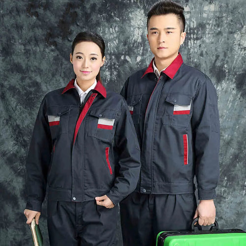 Work Uniforms Spring Wear-resistant Work Clothing men Long-sleeves Men Women Mechanical Auto Repair Reflective Working Coveralls