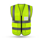 Zujie Reflective Work Uniform Breathable Construction Site Leader Fire Inspection Vest Vest Fluorescent Yellow Traffic Outwear