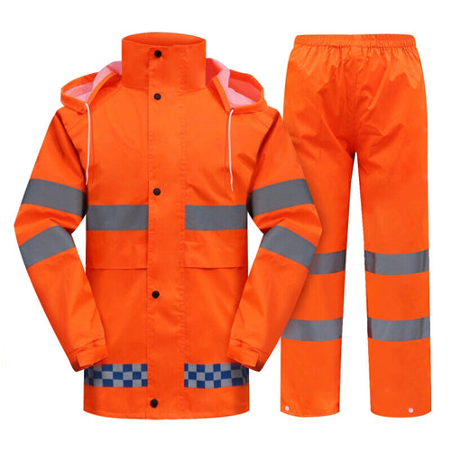 Orange Raincoat Set Split Sanitation Raincoat Safety Warning Maintenance Construction Worker Uniform Raincoat