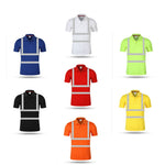 Lapel Stand Collar Quick-Dry Reflective Vest Construction Site Reflective Vest Reflective Work Clothes Short-Sleeved Long-Sleeved Reflective Construction Worker's Clothes T-shirt