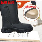 High-Cut Long-Tube Construction Site Winter Fleece-Lined Safety Shoes