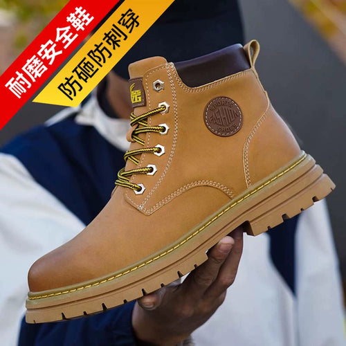 Labor Protection Shoes High-Top Lightweight Fall Winter Martin Boots Anti-Smashing and Anti-Penetration Comfortable Labor Protection Shoes Men's Deodorizing Filter Safety Protective Footwear