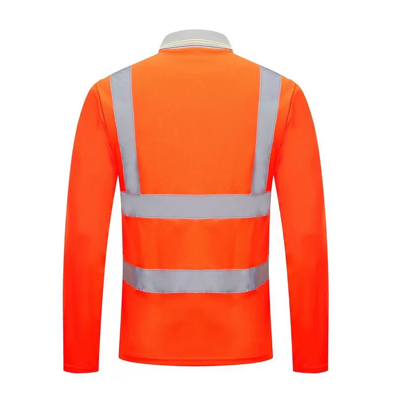 Long Sleeves Reflective T-shirt Road Traffic Protective Clothing Summer Men and Women Management Work Clothes Reflective Vest Outwear Hot