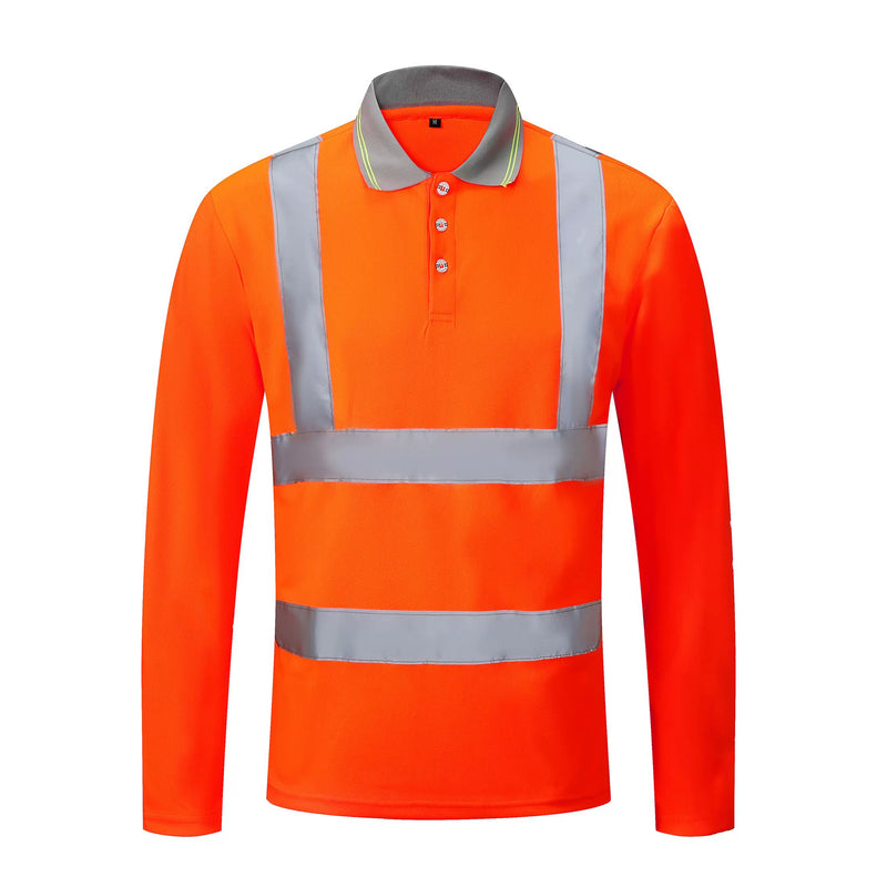 Long Sleeves Reflective T-shirt Road Traffic Protective Clothing Summer Men and Women Management Work Clothes Reflective Vest Outwear Hot