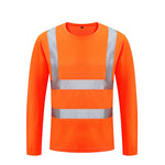 round Neck Reflective Quick Drying Clothes Sanitation Reflective Vest Reflective Work Clothes Long Sleeve Reflective Work Clothes Construction Safety Vest