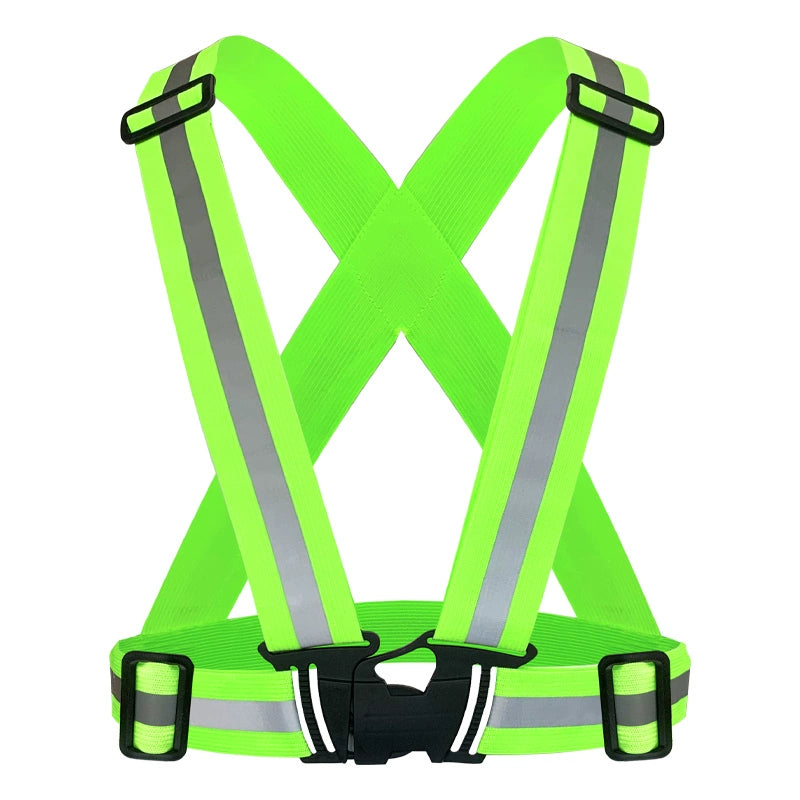 Reflective Vest Highlight Ribbon Night Reflective Safety Strap Elastic Reflective Vest Cycling Night Running Construction Floor Vest