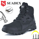 SUADEX S1 Safety Boots Men Work Shoes Anti-Smashing Steel Toe Work Safety Shoes Male Female Boots Anti-slippery EUR Size 37-48