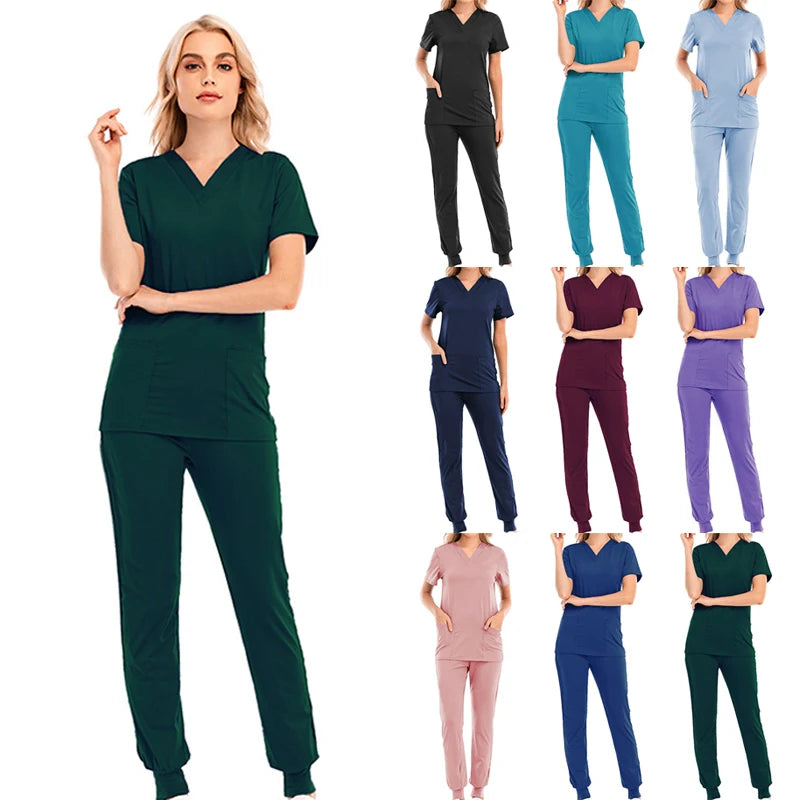 Pet Beauty Agency uniform nurse uniform medical uniform V-collar nursing frosted uniform salon SPA Women's suits suits s