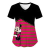 Tops Minnie Mouse T Shirt Disney Shirts Mickey Top Women 2023 V Neck Woman Clothes Nurse Uniform T-shirts Hospital T-shirt Tees