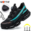 Men Rotating Button Work Sneakers Steel Toe Shoes Safety Boots Puncture-Proof work Shoes Indestructible Fashion Protective Shoes