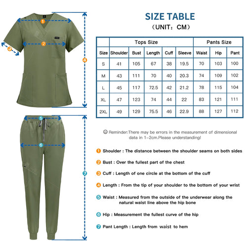 S-XXL Unisex Medical Uniforms Scrub Women Men Clinical Nursing Uniform Doctor Nurse Scrub Set Dentist Workwear Surgery Top Pants