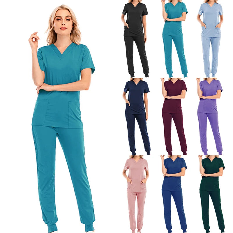 Pet Beauty Agency uniform nurse uniform medical uniform V-collar nursing frosted uniform salon SPA Women's suits suits s