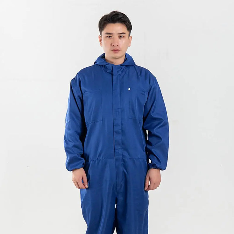 Work Jumpsuit Waterproof Elastic Cuff Multiple-Pockets Anti-static Polyester Long Sleeve Men Coveralls Work Uniform for Male