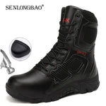 Men Boots Waterproof Safety Shoes Security Steel Toe Cap Military Boots Working Steel Toe Anti-Smashing Men's Work Boots Size 47