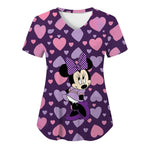 Tops Minnie Mouse T Shirt Disney Shirts Mickey Top Women 2023 V Neck Woman Clothes Nurse Uniform T-shirts Hospital T-shirt Tees