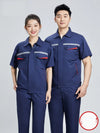 Summer Worker Clothing Set 100% Cotton Breathable Thin Working Coveralls Reflective Stripe Safety Worker Uniforms Repairman Suit