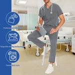 V Neck Scrub Top+doctor Pant Nursing Clothes S-3XL Medical Uniforms Men Short Sleeve Dentist Doctor Costume Nurse Tops and Pants