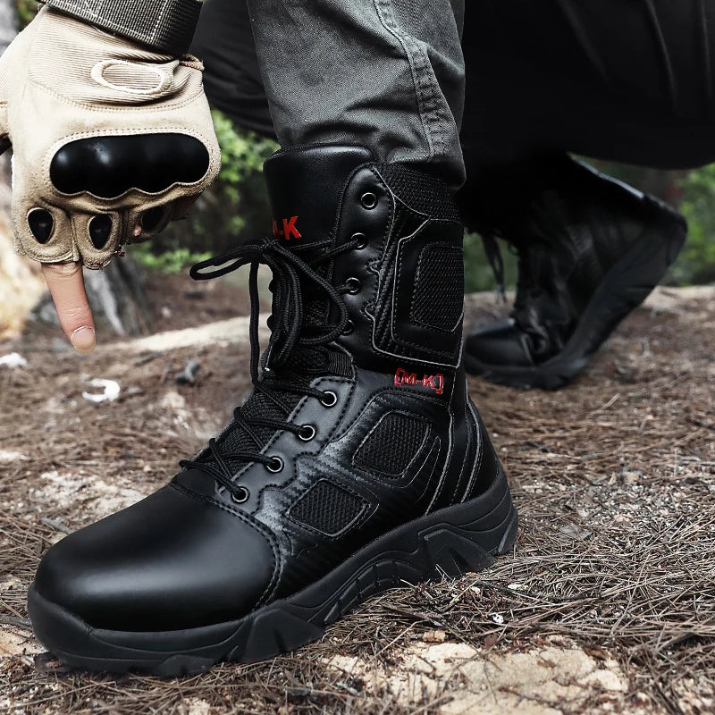 Men Boots Waterproof Safety Shoes Security Steel Toe Cap Military Boots Working Steel Toe Anti-Smashing Men's Work Boots Size 47