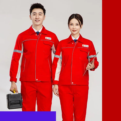 The Gas Station Anti -static Work Uniforms Service Electric Factory Worker Coveralls Fashion Durable Labor Protect Work Clothing