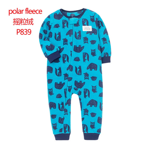 2T Toddler Baby Clothes Romper Children  Fleece Outdoor Clothing Winter Warm Climbing Jumpsuit Zipper One-piece Coverall Pajamas