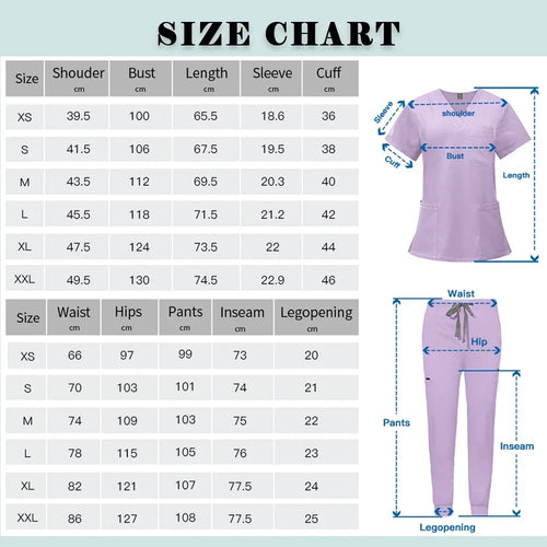 High Scrubs Set Nurse Accessories Medical Uniform Nursing Workwear Dental Clinical Top Pants Lab Clothing Surgical Overall Suits