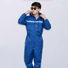 Unisex Workwear Reflective Zipper Pockets Unisex Work Overalls Hooded Drawstring Safety Coveralls for Auto Repairmen for Working