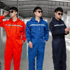 Unisex Workwear Reflective Zipper Pockets Unisex Work Overalls Hooded Drawstring Safety Coveralls for Auto Repairmen for Working