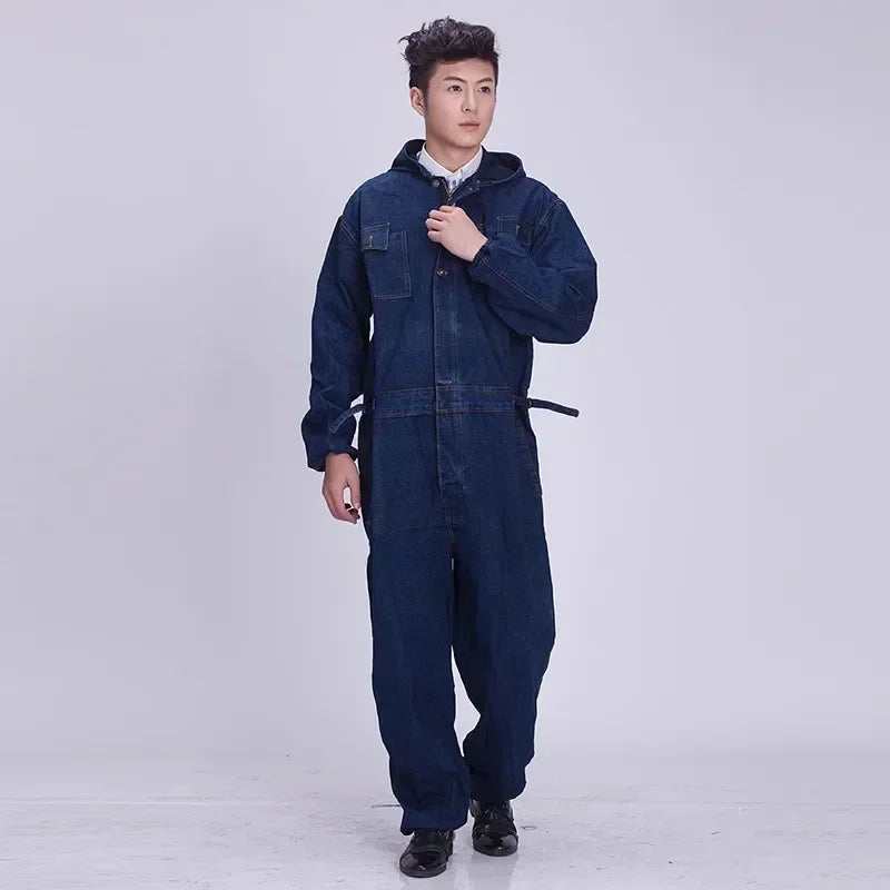 Fit Labor Workwear Denim Coverall Welding Insurance Quality Clothes Suit Auto High Electric Repairman