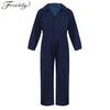 Kids Girls Boys Mechanic Coveralls Jumpsuit Flight Suit Uniforms Overalls Carnival Halloween Cosplay Costumes