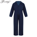 Kids Girls Boys Mechanic Coveralls Jumpsuit Flight Suit Uniforms Overalls Carnival Halloween Cosplay Costumes