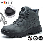 Rotating Buttons Men Safety Boots Autumn Winter Steel Toe Work Boots Indestructible Protective Safety Shoes Men Puncture-Proof