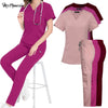 Wholesale Casual Short Sleeve V-neck Straight Sets Pharmacy Work Clothes Medical Nurse Uniform Scrubs Women Set Nursing Uniforms