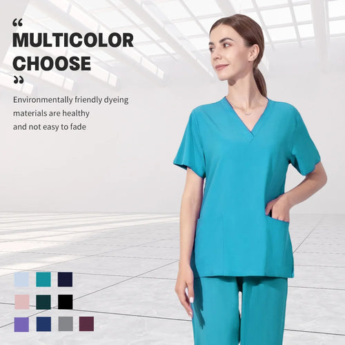 Wholesale Women Wear Scrub Suits Hospital Doctor Working Uniform Medical Surgical Multicolor Unisex Uniform Nurse Accessories