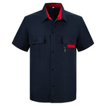 Summer Work Clothing Men's Short Sleeves Thin Worker Coveralls Workwear Labor Protection Clothing Tops Mechanic Repair Uniforms