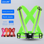 Reflective Vest Highlight Ribbon Night Reflective Safety Strap Elastic Reflective Vest Cycling Night Running Construction Floor Vest