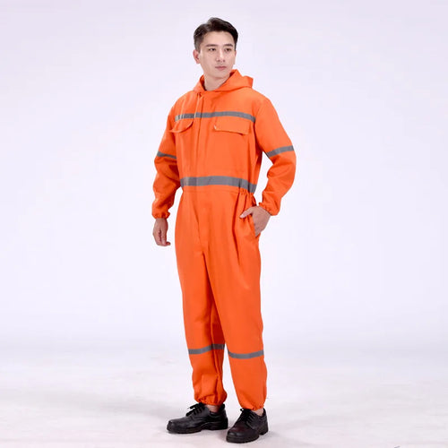 Work Overalls Auto Repair Workshop Working Coveralls Hi Vis Reflective Safety Worker Uniforms Miner Porter Jumpsuit Dust Proof