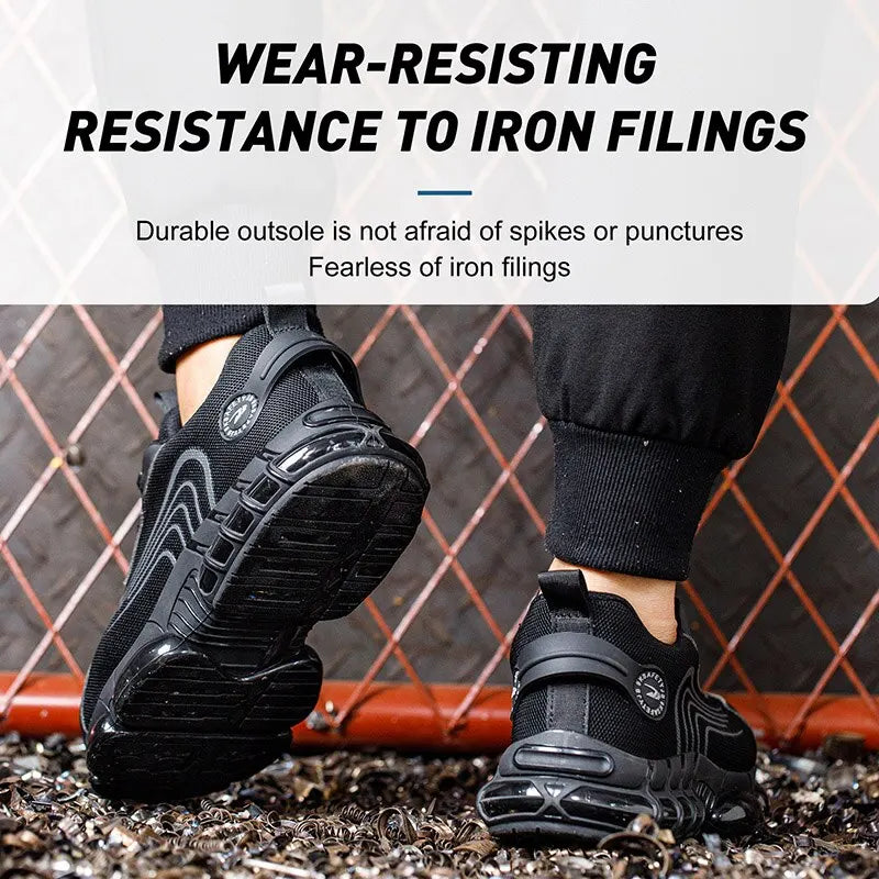 Men's Safety Shoes with Rotating Buttons,working Sports Shoes, Protective Boots, Parker Steel Shoes,casual Ring Shoes.